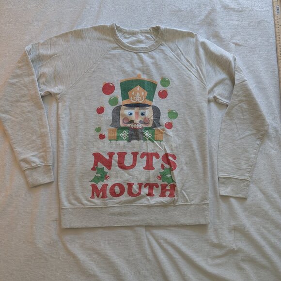 "Put Your Nuts In My Mouth" Naughty Nutcracker Christmas Sweater - Picture 1 of 5